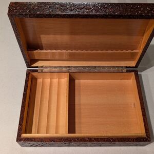 Elegant Wooden Jewelry Box with Intricate Design